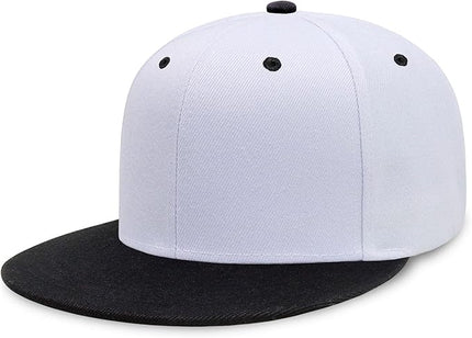 CHOK.LIDS Flat Bill Visor Classic Snapback Hat Blank Adjustable Brim High Top End Trendy Color Style Plain Tone Baseball Cap