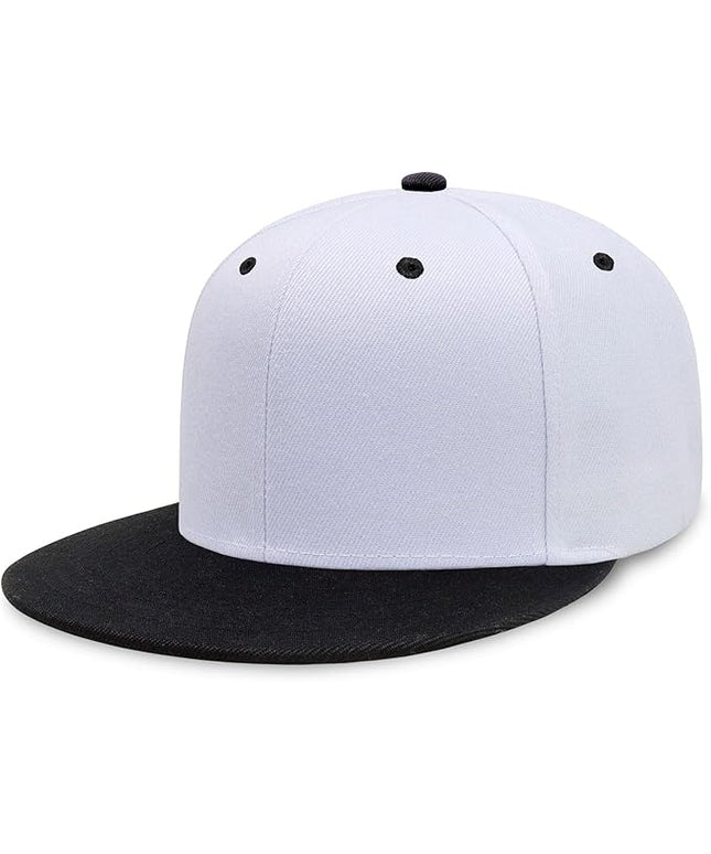 CHOK.LIDS Flat Bill Visor Classic Snapback Hat Blank Adjustable Brim High Top End Trendy Color Style Plain Tone Baseball Cap