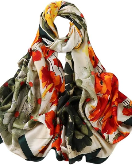 Fashion Scarves Scarf 100% Silk Feeling Scarf Silk Like Scarves Long Lightweight Sunscreen Shawls for Women