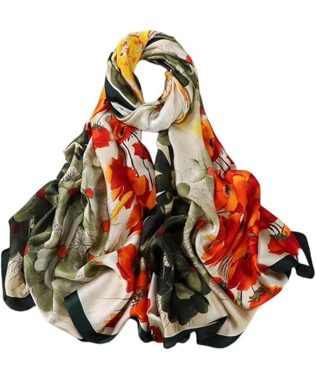 Fashion Scarves Scarf 100% Silk Feeling Scarf Silk Like Scarves Long Lightweight Sunscreen Shawls for Women