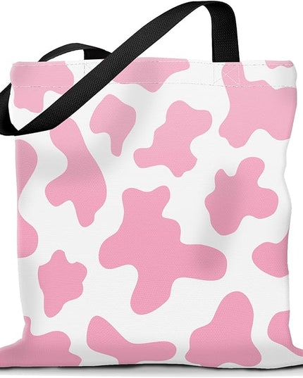 Canvas Tote Bag for Women，Cute Heavy-Duty Shoulder Bag with Zipper Pocket -Travel Tote for Grocery, Gym,Shopping