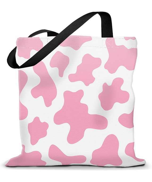 Canvas Tote Bag for Women，Cute Heavy-Duty Shoulder Bag with Zipper Pocket -Travel Tote for Grocery, Gym,Shopping