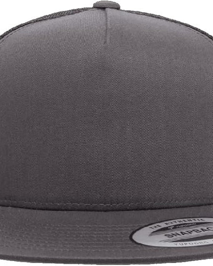 Yupoong 5-Panel YP Classic Trucker Cap | High Profile Flat Visor Snapback | OSFM | Bulk Packs Available