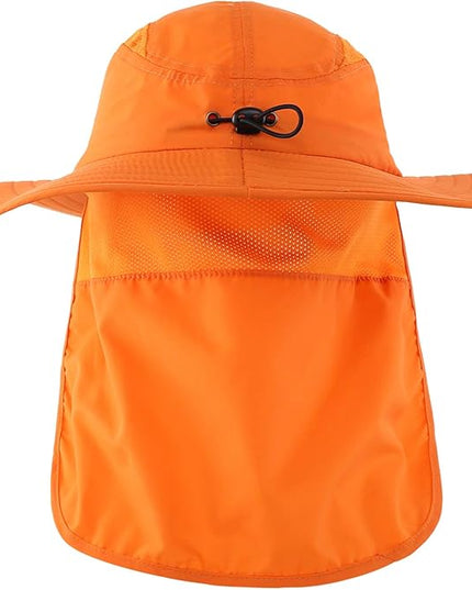 Home Prefer UPF 50+ Mens Wide Brim Fishing Hat with Neck Flap Sun Hat for Men Women Sun Protection Cap