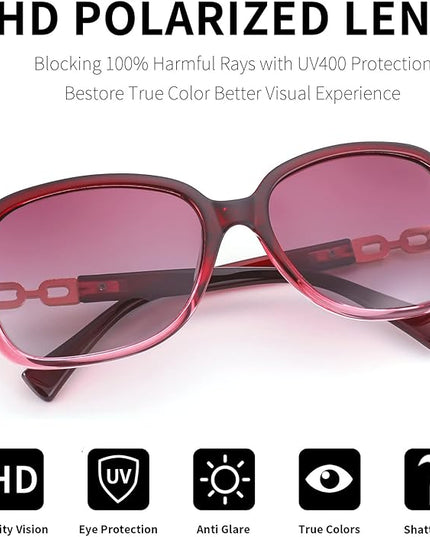 FEISEDY Vintage Square Polarized Sunglasses for Women UV400 Travel Driving Fashion Arcuate Sunglasses B2526
