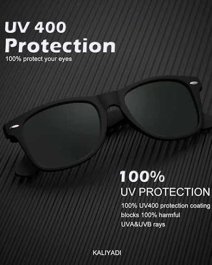 KALIYADI Polarized Sunglasses for Men and Women Matte Finish Sun glasses Color Mirror Lens UV Blocking (3 Pack)