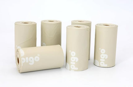 Compostable Disposable Diaper Bags Refills | 6 Rolls, 72 Leak-Proof, XL Biodegradable Baby Poop Bags | Eco-Friendly Diaper Trash Bags for Home, Travel, Pet Waste | Odor-Free,