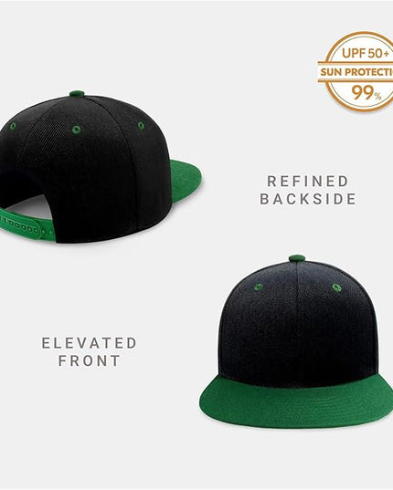 CHOK.LIDS Flat Bill Visor Classic Snapback Hat Blank Adjustable Brim High Top End Trendy Color Style Plain Tone Baseball Cap
