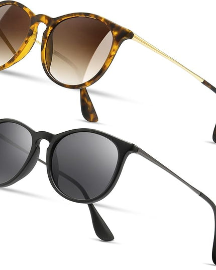 SUNGAIT Premium Vintage Round Sunglasses for Women Men Classic Retro Trendy Style
