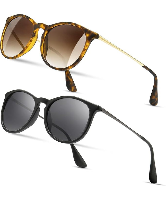 SUNGAIT Premium Vintage Round Sunglasses for Women Men Classic Retro Trendy Style