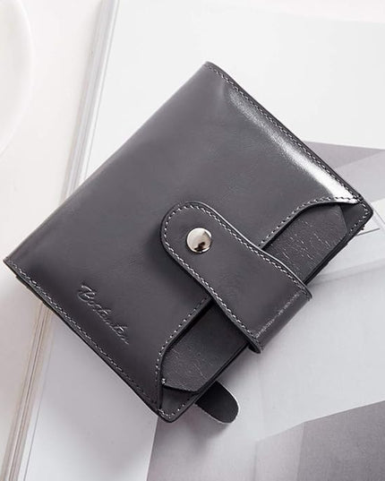 BOSTANTEN Women Leather Wallet RFID Blocking Small Bifold Zipper Pocket Wallet Card Case Purse with ID Window