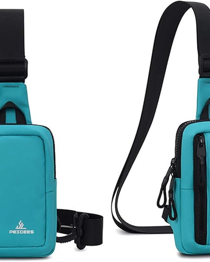Peicees Small Crossbody Bag for Men Women Mini Sling Bag Travel Running Phone Daypack Cross Body Shoulder Bags with Keyholder
