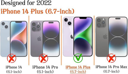 Magnetic for iPhone 14 Plus Case Cute Stripes Phone Case, Shockproof Slim TPU and Hard PC Protective Phone Cover Compatible with MagSafe Designed for Women Girls, Lake BlueBrown