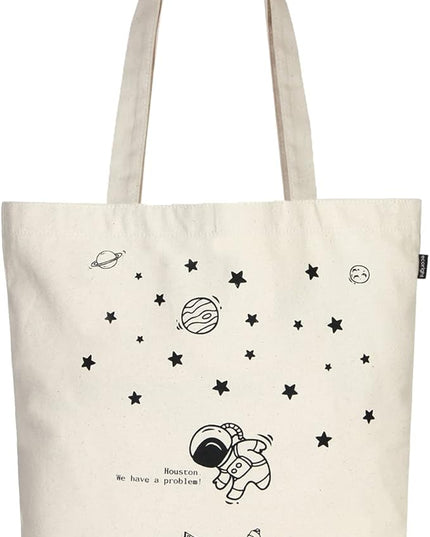 Ecoright Tote Bag for Women with Zipper, Small Tote Bag, Canvas Bag, Reusable Cotton Bag for Beach, Grocery, School & Work