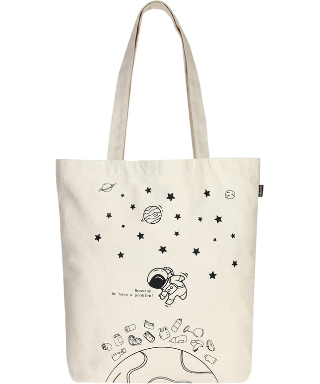 Ecoright Tote Bag for Women with Zipper, Small Tote Bag, Canvas Bag, Reusable Cotton Bag for Beach, Grocery, School & Work