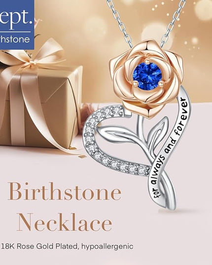 LAVALE Heart Birthstone Necklace for Women, Ideal Anniversary Birthday Gifts for Women Wife Girlfriend Her, Amazing Valentine's day Gift for Mom Women