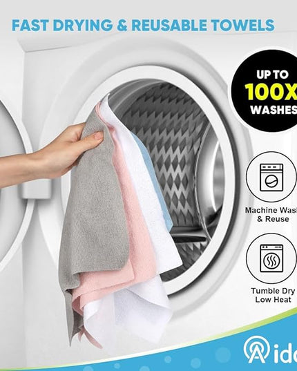 AIDEA Microfiber Cleaning Cloth Roll, Shop Towels 55 Sheets, Grey Microfiber Towels for Cars, Washable Shop Rags Reusable Paper Towel for Automotive, Workshop, House, Kitchen, Cleaning Supplies11×9"