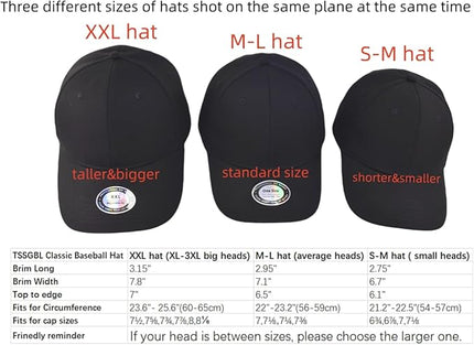 TSSGBL Classic Mesh Trucker Hat, Small & OSFM & XXL Options, Men Women Basic Adjustable Snapback Plain Blank Baseball Cap