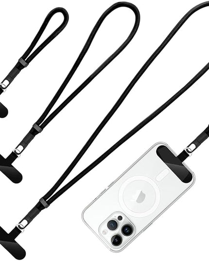 360° Rotatable Adjustable Phone Lanyard 3-Piece Set - Wrist/Neck/Crossbody Strap with Tether Tabs, Universal for Phones