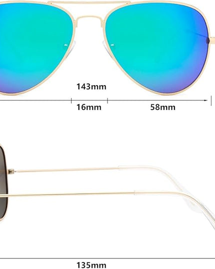 livho Sunglasses for Men Women Aviator Polarized Metal Mirror UV 400 Lens Protection