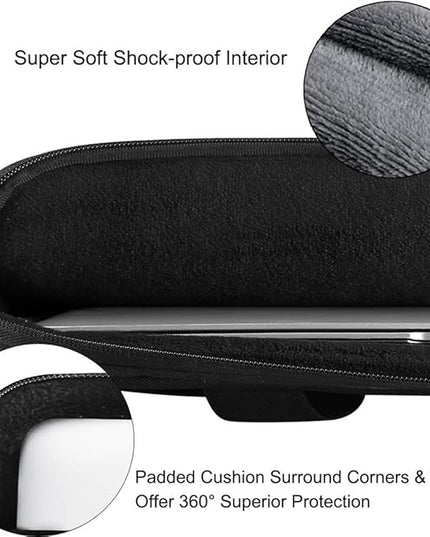 Voova Laptop Bag 13-14 Inch, 360° Protective Laptop Case Sleeve with Shoulder Strap Compatible with Macbook Air 13, MacBook Pro 13/14, Waterproof Computer Bag Slim Briefcase for Men Women, Black