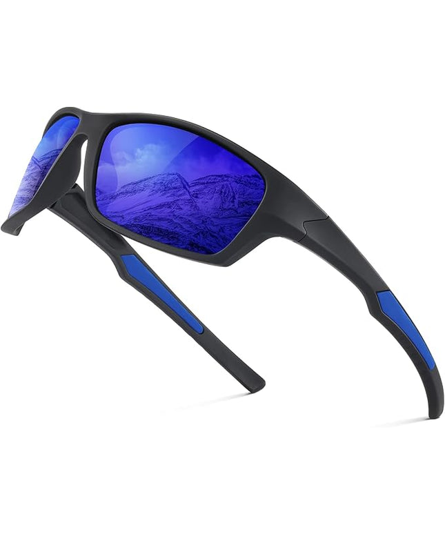 Fanshen Polarized Sunglasses for Men Women, Wrap Around Sunglasses for Mens Womens Cycling Running UV Protection