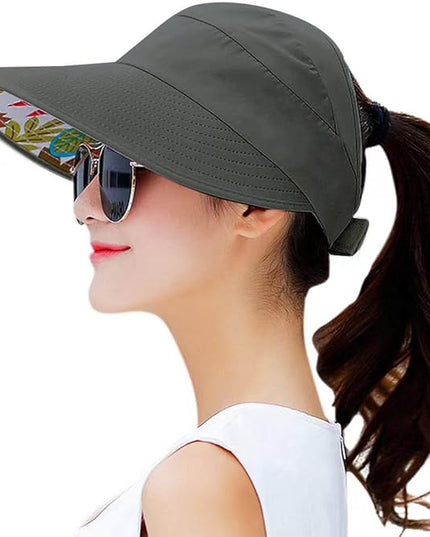 HINDAWI Sun Hats for Women Wide Brim UV Protection Sun Hat Summer Beach Packable Visor