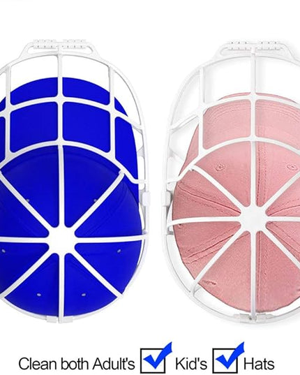 YEENOR Hat Washer Cage for Washing Machine - Baseball Cap Cleaner Rack, Ball Cap Washing, Dishwasher Safe, Perfect for Cleaning and Protecting Hats in Dishwasher (White 1 Pack with Bag)
