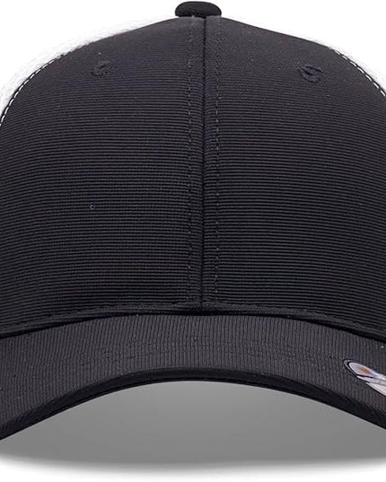 [2 Pack] Hybrid Stretch-Fitted Trucker Cap, Baseball Cap with Air Mesh