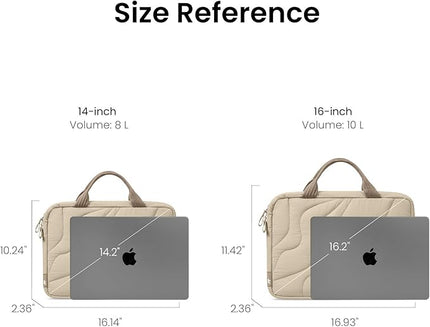 tomtoc 15-16 Inch Protective Puffy Laptop Carrying Bag for Women, Lightweight Laptop Briefcase Fits 16-inch MacBook Pro & Other 15"/16" Computers, Travel Work Bag Case Handbag with Organized Storage