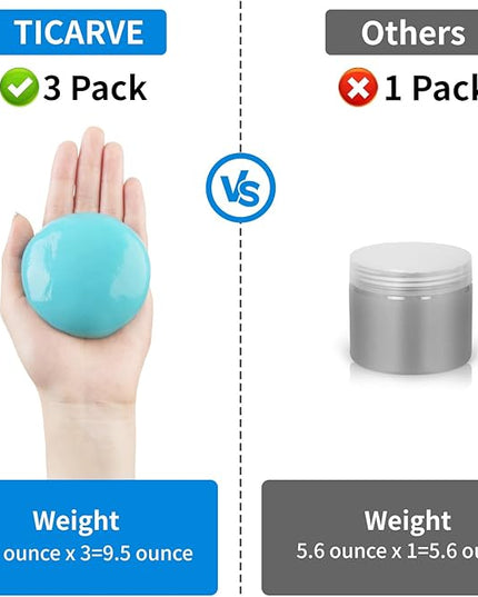 TICARVE 3 Pack Cleaning Gel for Car Detailing Putty Car Vent Cleaner Goo Cleaning Putty Gel Auto Detailing Tools Car Interior Cleaner Dust Cleaning Mud for Cars Dust Cleaner Slime Keyboard Cleaner