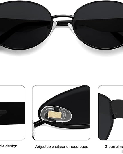 SOJOS Retro Oval Sunglasses for Women Trendy Classic Shades UV400 Protection SJ1256