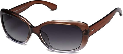 SOJOS Vintage Square Sunglasses for Women Polarized UV Protection Havana Frame SJ2111