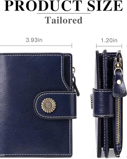 FALAN MULE Small Wallet for Women Leather Bifold Compact Small Womens Wallet with RFID Blocking