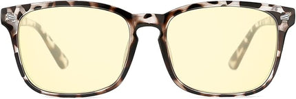 TIJN Gaming Glasses Blue Light Blocking Glasses for Women Men Nerd Eyeglasses Screen Fatigue Anti UV Glare (Leopard(Gaming Glasses))