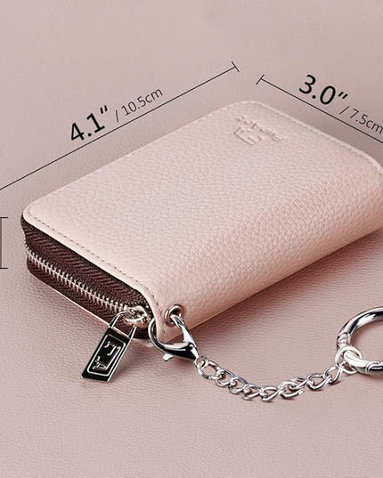 FurArt Zipper Wallet Women, RFID Blocking Credit Card Wallet, Business Card Holder, Compact Size KeyChain Wallet