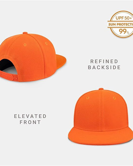 CHOK.LIDS Flat Bill Visor Classic Snapback Hat Blank Adjustable Brim High Top End Trendy Color Style Plain Tone Baseball Cap