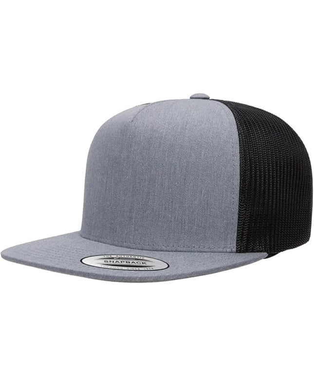 Yupoong 5-Panel YP Classic Trucker Cap | High Profile Flat Visor Snapback | OSFM | Bulk Packs Available