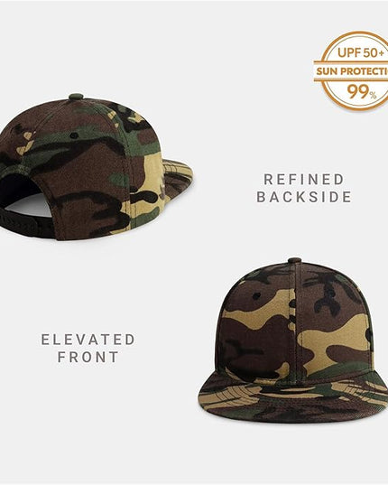 CHOK.LIDS Flat Bill Visor Classic Snapback Hat Blank Adjustable Brim High Top End Trendy Color Style Plain Tone Baseball Cap