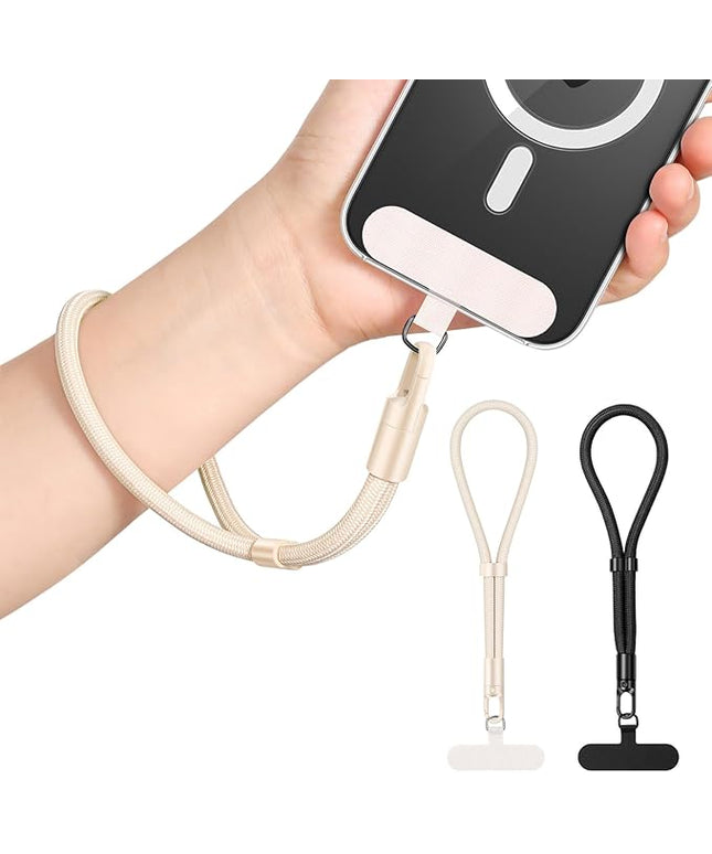 MoKo 2 Pack Phone Wrist Strap Anti-theft, Adjustable Hand Wrist Phone Lanyard with 360° Rotating Hook and Tether Tabs, Cellphone Wristlet Strap for iPhone, Most Smartphones, Black & Camel