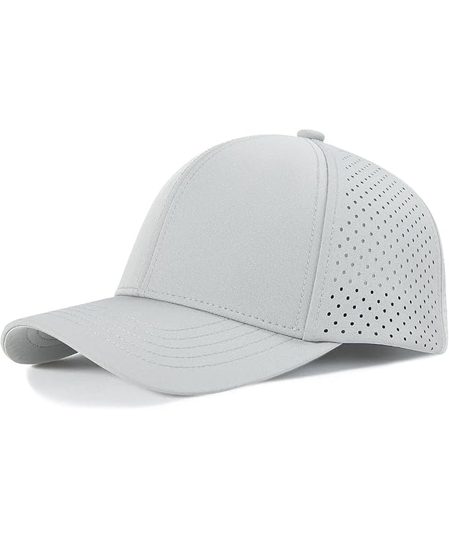 VOBOOM Men Quick Dry Baseball Cap Laser Cut Mesh Ball Curved Brim Snapback Hat