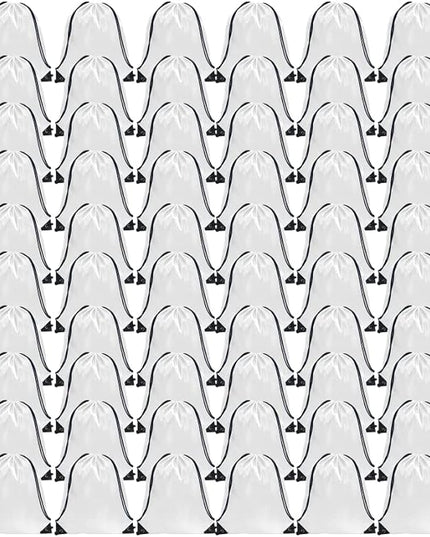 GoodtoU Drawstring Backpack Bulk, 60 Pcs Draw String Bags Cinch Bag Drawstring Gym Bag Sackpack Bags for Women Men, White