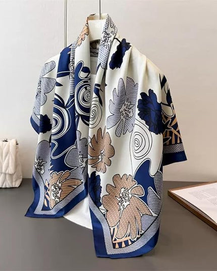 Julunar Silk Like Head Scarf for Women - Satin Large Hair Scarves - 35" Square Silk Hair Wrap for Sleeping with Gift Packed