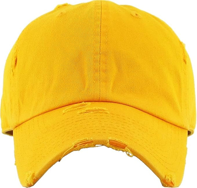 KBETHOS Vintage Washed Distressed Cotton Dad Hat Baseball Cap Adjustable Polo Trucker Unisex Style Headwear