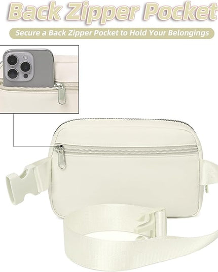 Belt Bag for Women, Cross Body Fanny Pack Fashion Waist Packs Everywhere Belt Bag with Adjustable Strap Gifts for Teen Girls Women Men (White)