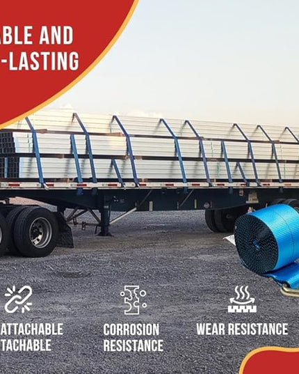 Mytee Products 10 Pack Winch Straps 4" x 30' Blue Heavy Duty Tie Down w/Delta Ring WLL# 5400 lbs | 4 Inch Cargo Control for Flatbed Truck Utility Trailer