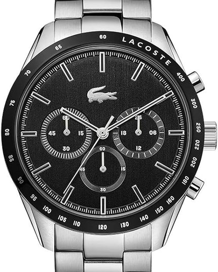 Lacoste Boston Men's Chronograph Watch - Classic Stainless Steel - Tachymeter - Water Resistant up to 5ATM/50 Meters - Modern Design for Him - 42mm
