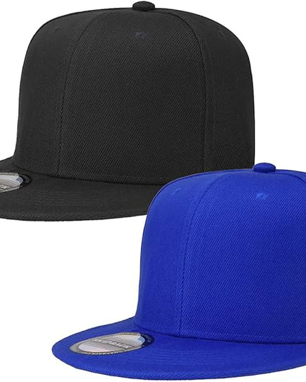 Classic Snapback Hat Cap Hip Hop Style Flat Bill Blank Solid Color Adjustable Size