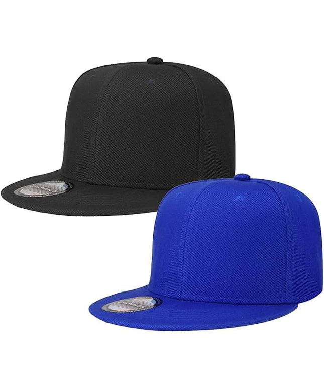 Classic Snapback Hat Cap Hip Hop Style Flat Bill Blank Solid Color Adjustable Size