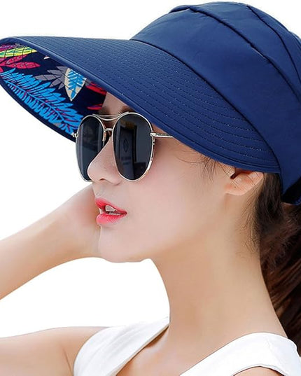 HINDAWI Sun Hats for Women Wide Brim UV Protection Sun Hat Summer Beach Packable Visor